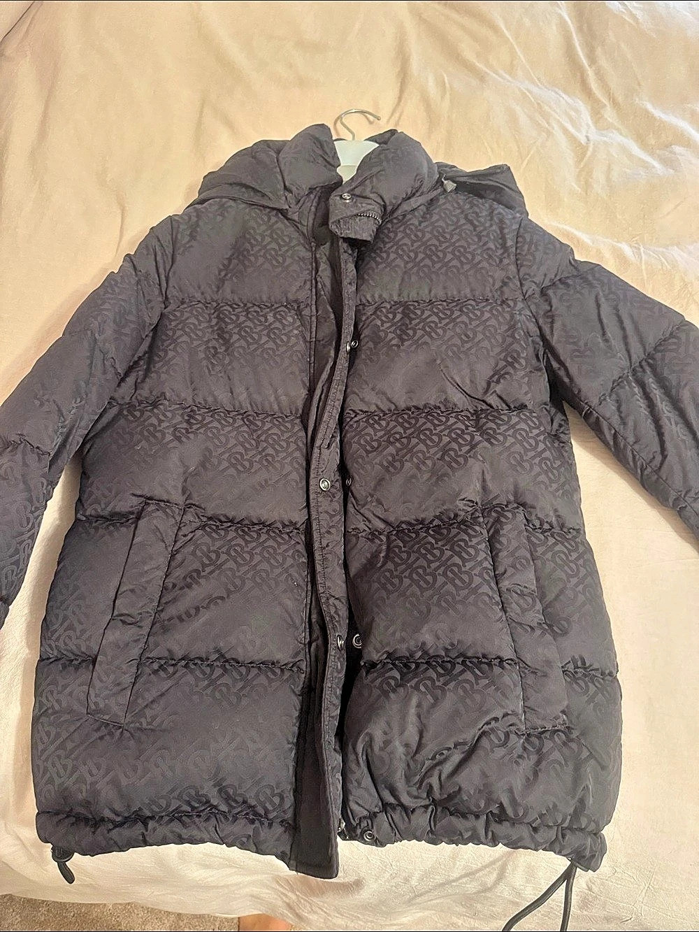 Burberry Sellindge TB Monogram Puffer Jacket Monogram Puffer Jacket Black Size